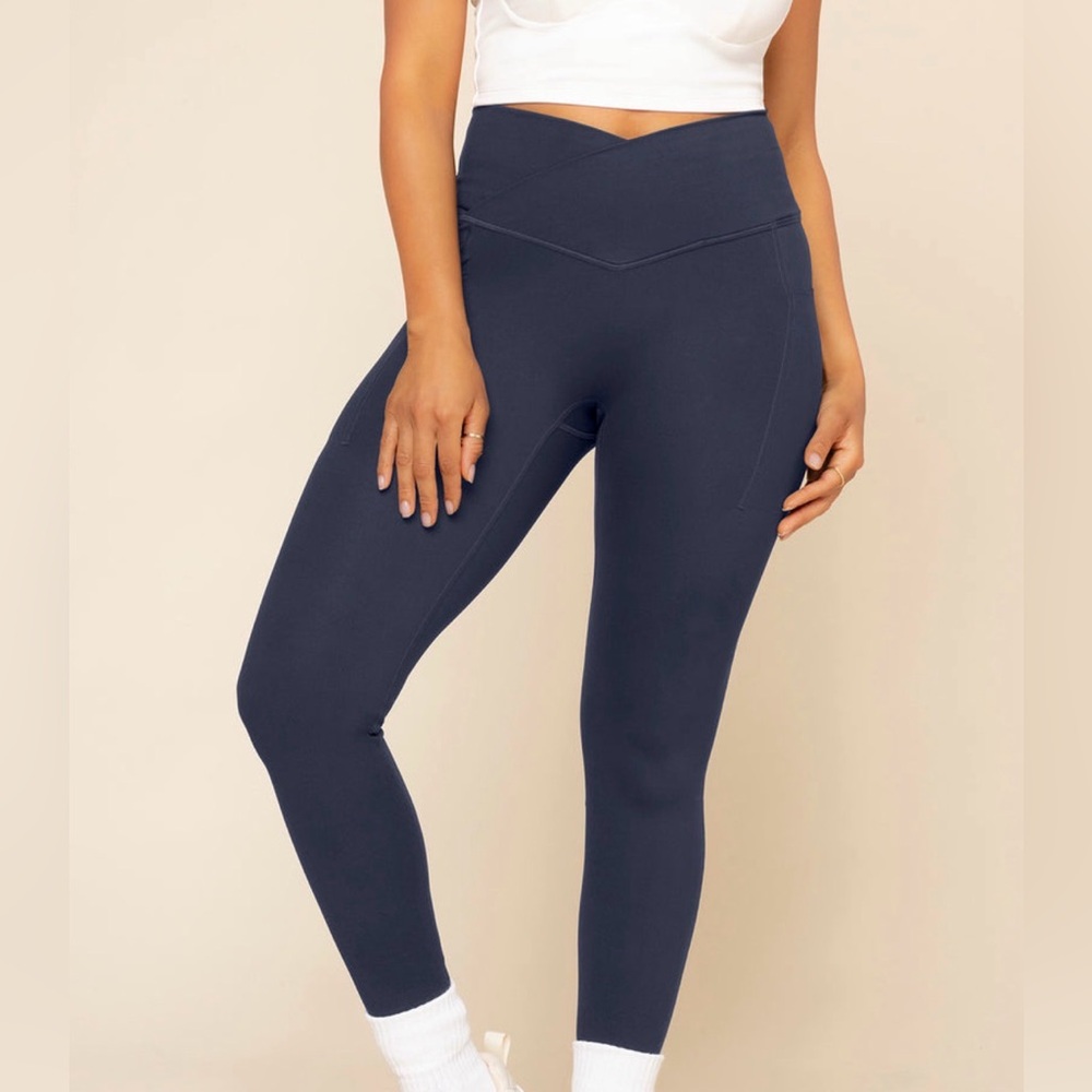 Popflex Crisscross Hourglass Legging in Shady Navy (discontinued color)